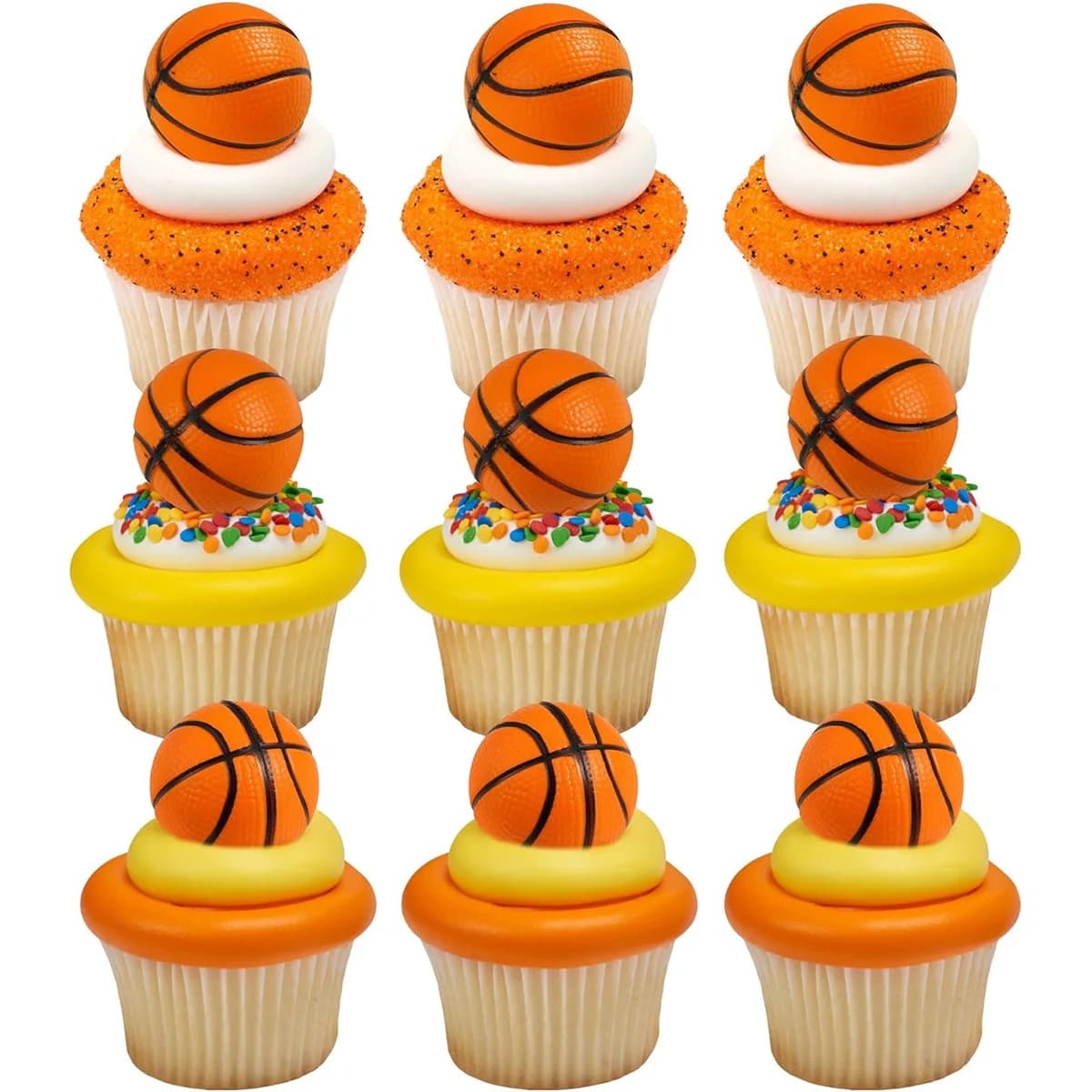 10 pezzi toppers per torta da basket decorazioni per torte da basket 3D per decorazioni per feste di compleanno a tema sportivo babyshower