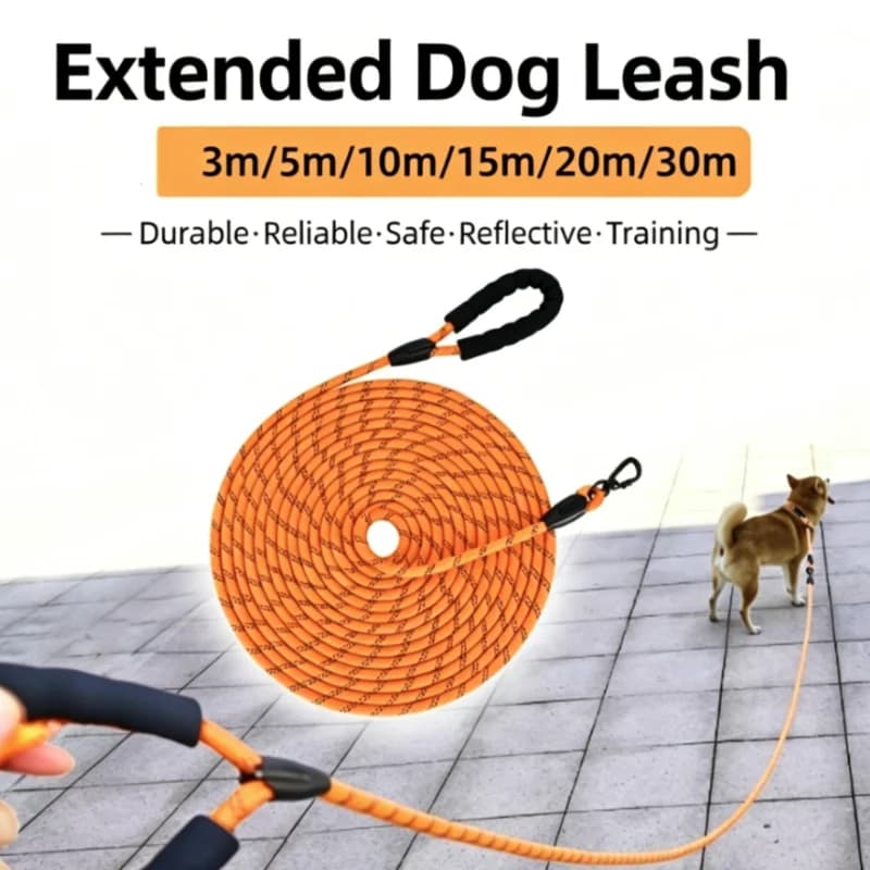 Reflective Dog Leash with Comfortable Padded Handle Heavy Duty Double Traction Rope for Strong Dogs Enhanced Safety And Control