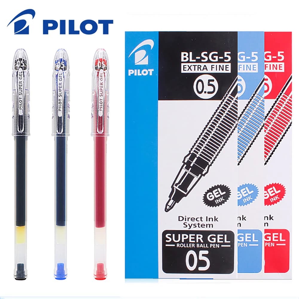 Japan PILOT Gel Pen Set BL-SG-5 grande Volume di inchiostro penna nera tipo proiettile liscio e resistente per scrivere cancelleria da 0.5mm