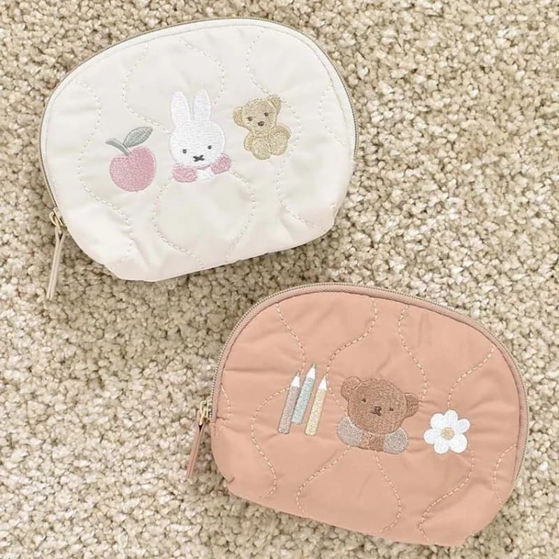 Kawaii Miffy Series Portable Makeup Bag Creativity Embroidered Cartoon Pattern Coin Storage Bag Cute Clutch Bag Birthday Gift