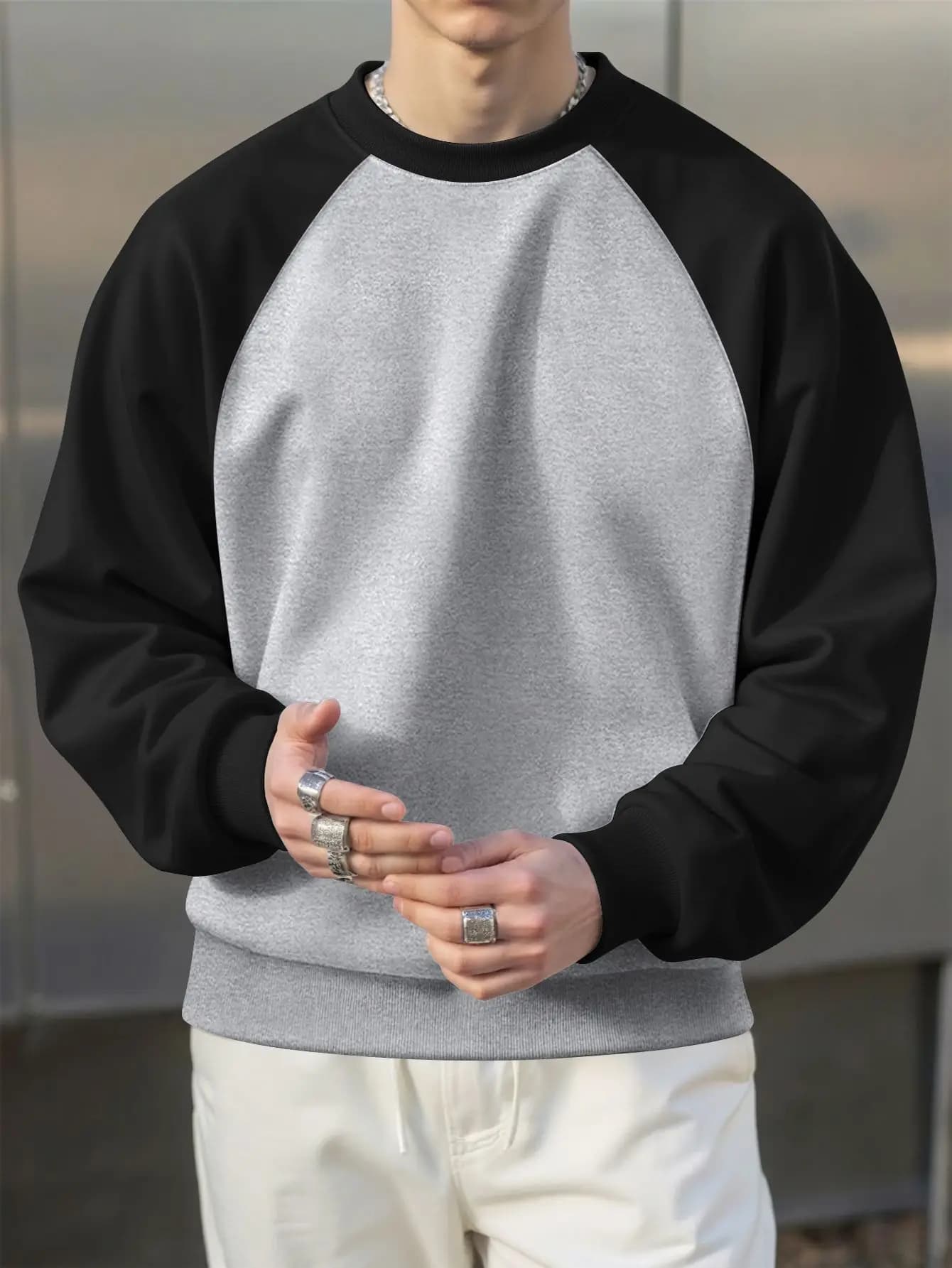 Felpa con cappuccio da uomo per primavera e autunno, girocollo, casual, sportiva, per corsa e fitness, tinta unita, versatile, alla moda e di tendenza.