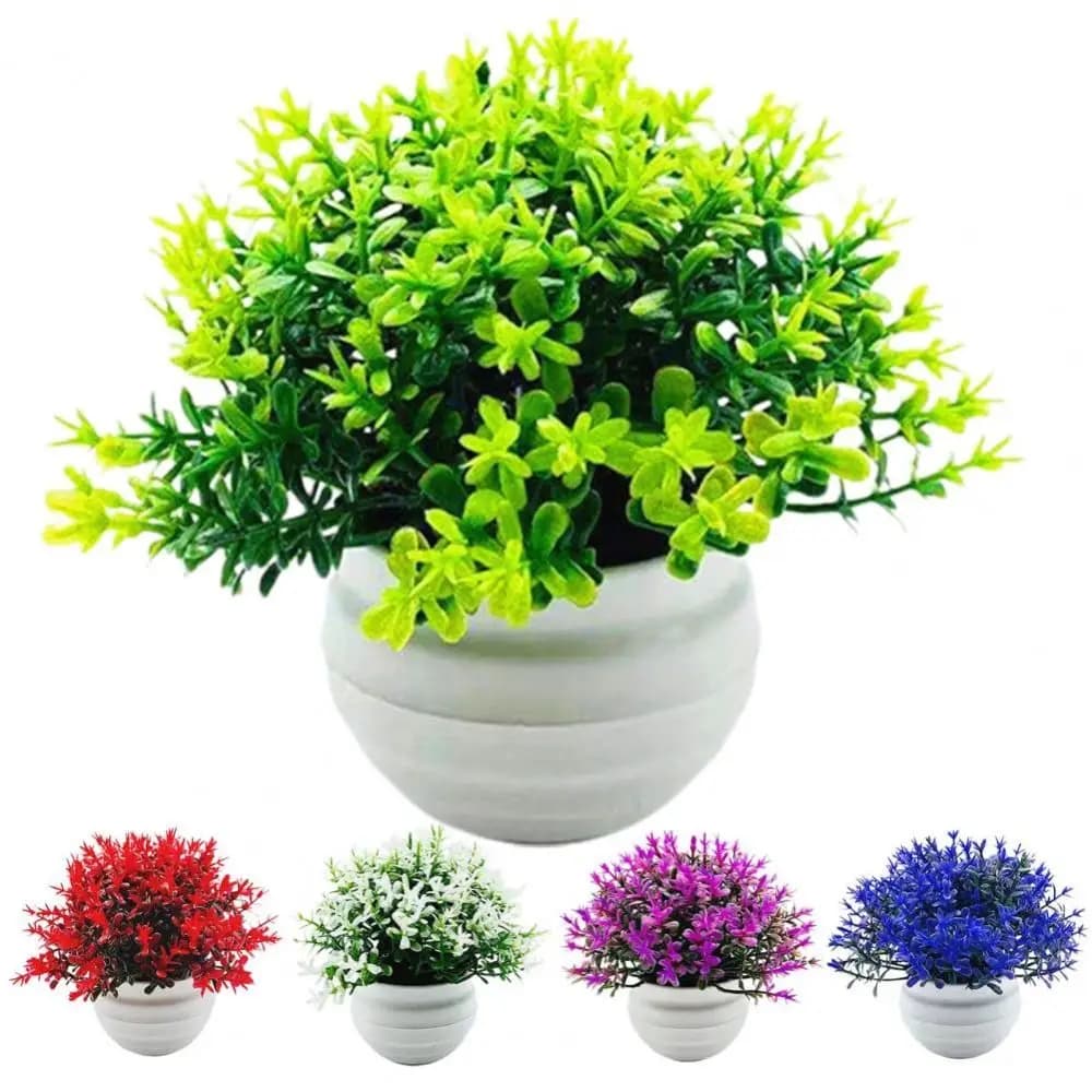 Nuovi fiori artificiali in vaso rosa Simulazione di plastica Fiore finto Bonsai Erba artificiale Piante finte artificiali Decorazioni per la casa