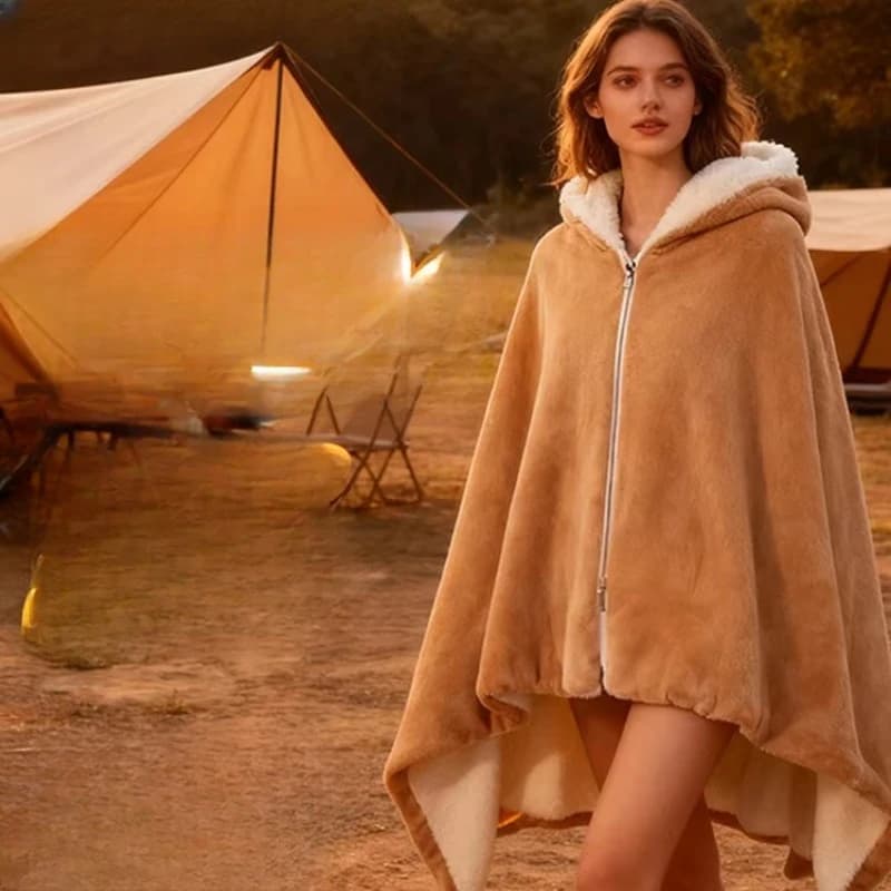 Coperta con scialle riscaldante elettrico 2025, mantello riscaldato USB portatile per pisolino in ufficio e uso domestico, accogliente lancio indossabile per donne e uomini