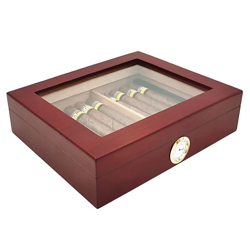 Scatola per sigari da viaggio in legno di cedro scatola per sigari portatile con umidificatore igrometro sigaro Humidor scatola per sigari custodia per sigilli
