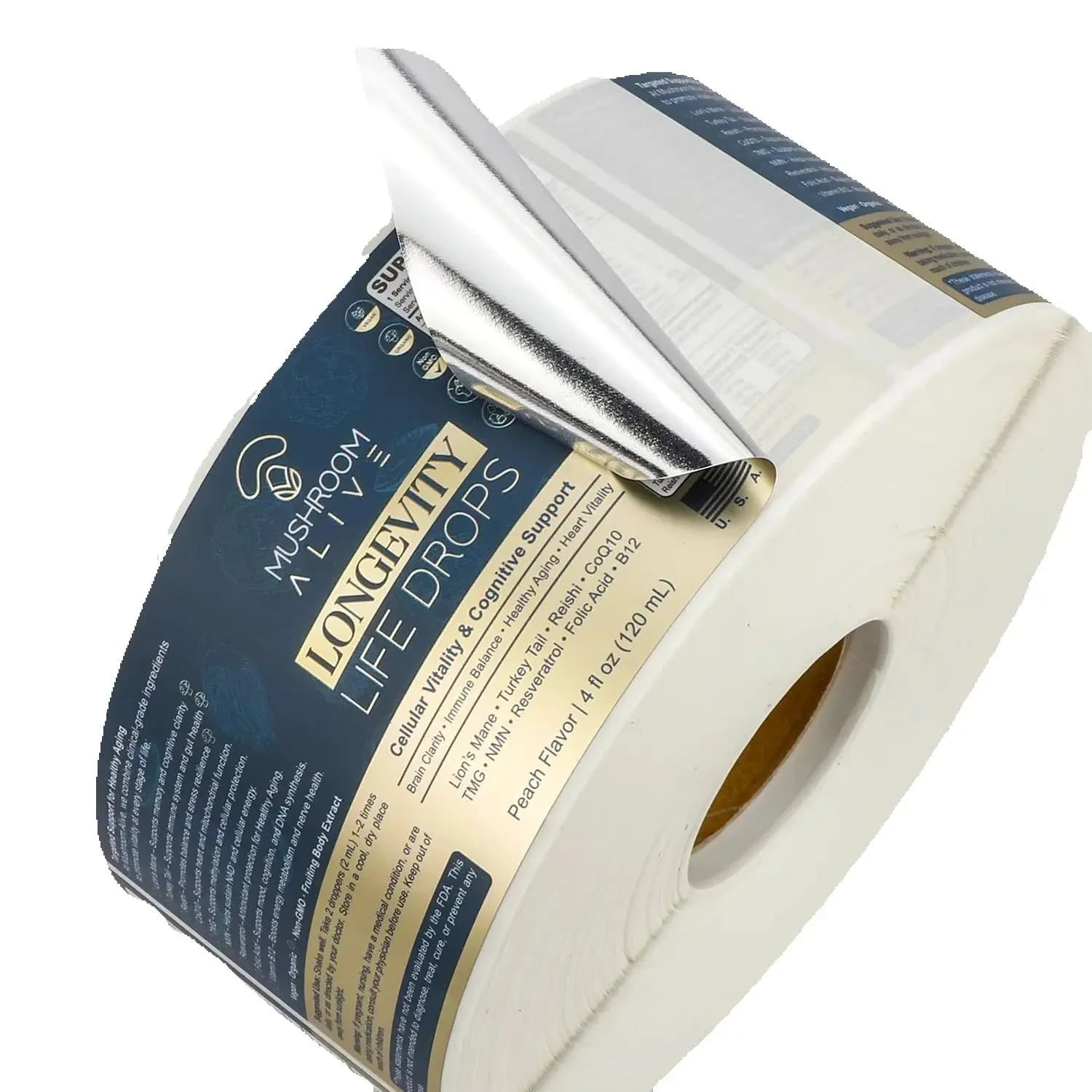 Customized waterproof labels|Auto-adhesive roll adhesives BOPP|Emball for medical bottles with vitamin supplement
