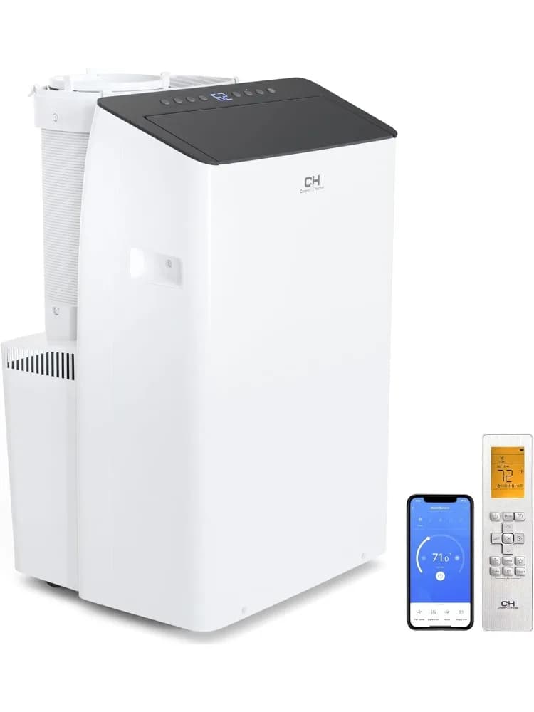 Condizionatore portatile inverter da 14,000 BTU (12,000 BTU SACC) con pompa di calore con doppio tubo, deumidificatore e Fa