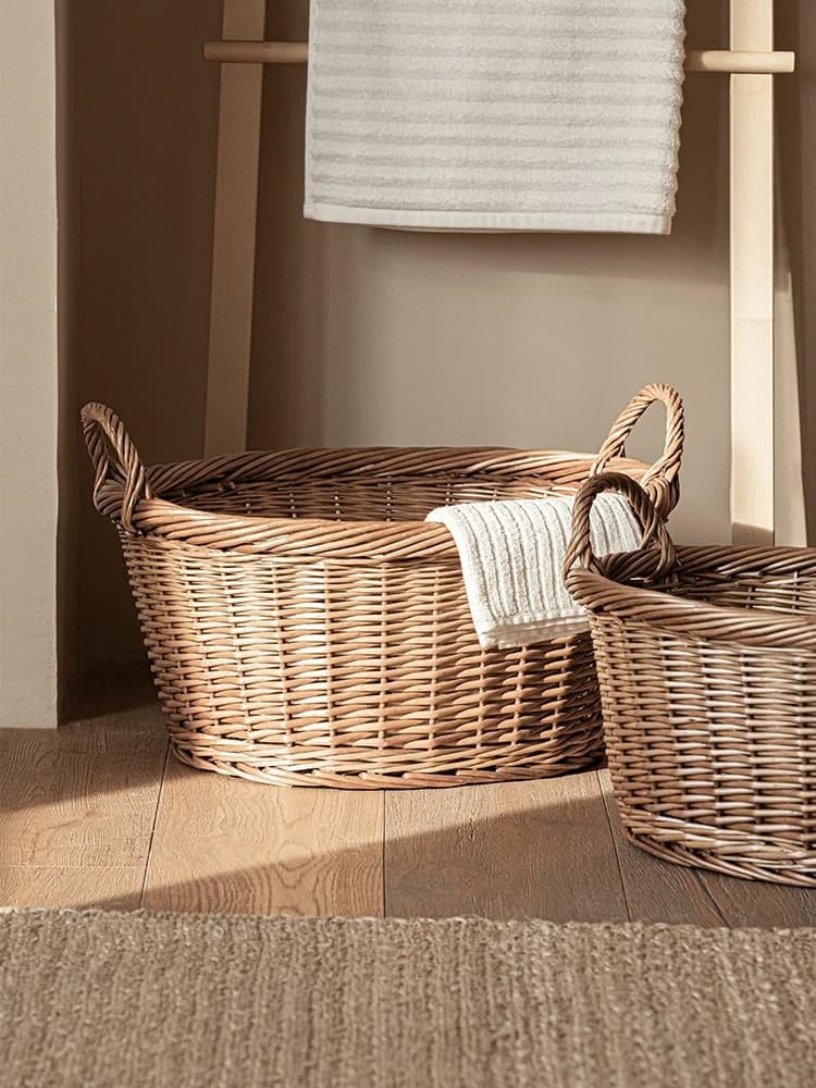 Bed linen basket Large Wier Dir Clothes basket Storage basket Toy weaving box Home use Cabinet for closet Japanese Sle