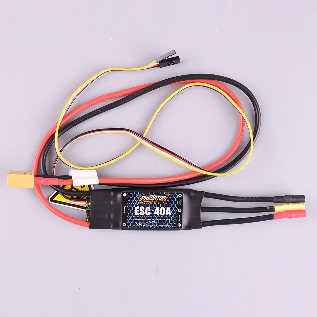 ESC Brushless Fms Predator 40A per Modelli di Aerei Elettrici con Configurazione BEC 3A e Funzione di Spinta Inversa