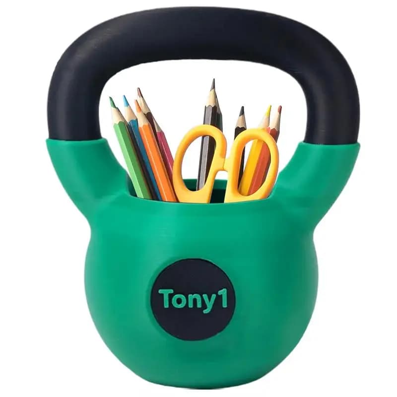 Kettlebell pen holder Table organizer cups Fun desk accessories for women Men Adults Fitness enthusiasts