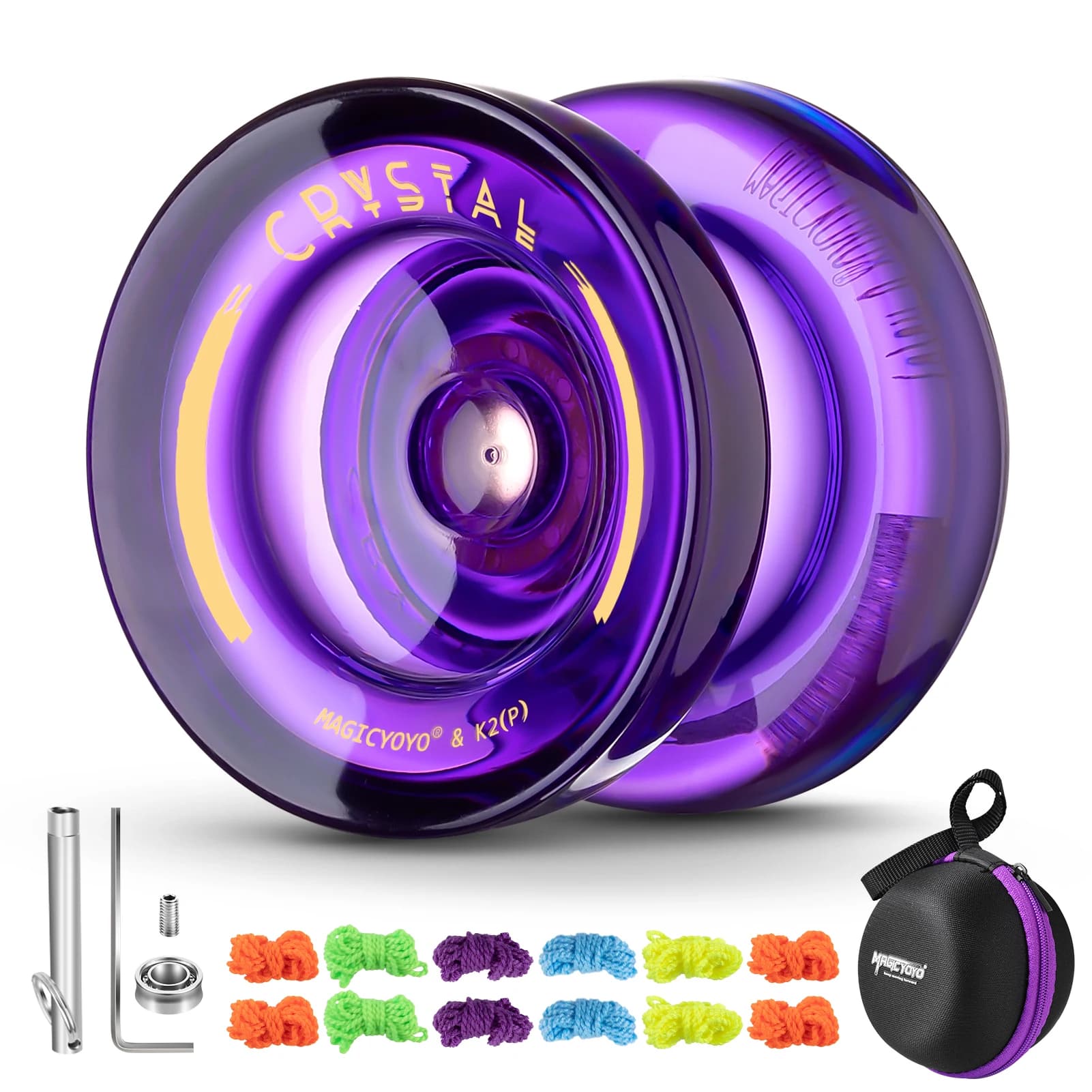 MAGICYOYO Responsive Yoyo per bambini K2 Crystal, Yo-Yo in plastica a doppio scopo per principianti, cuscinetto a sfere di ricambio non risponibile
