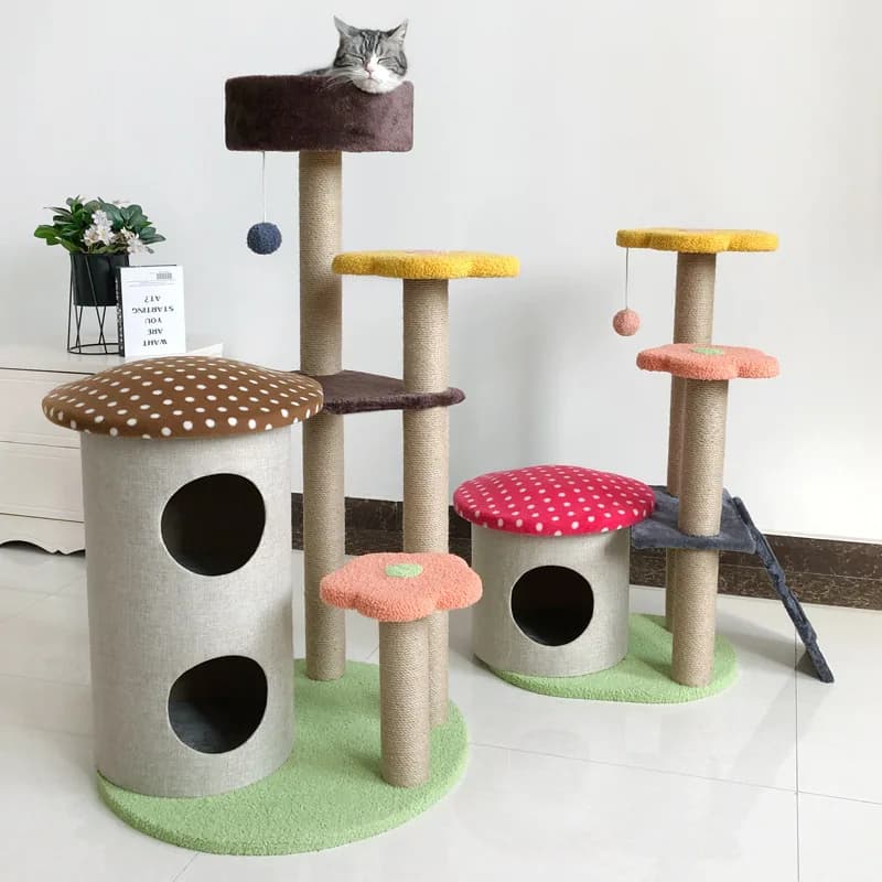 Cat Climbing Frame, cat Tree, Multi-layer, Multi Sisal Column, Scratch Post, Scratching Toy