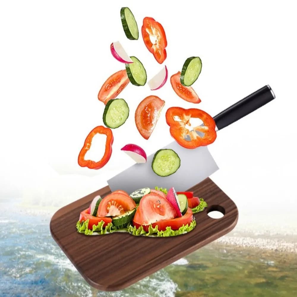 Outdoor wooden cutters Double-sided fruit cutters walnut portable camping kitchen utensils for lunch box 800/1000 ml