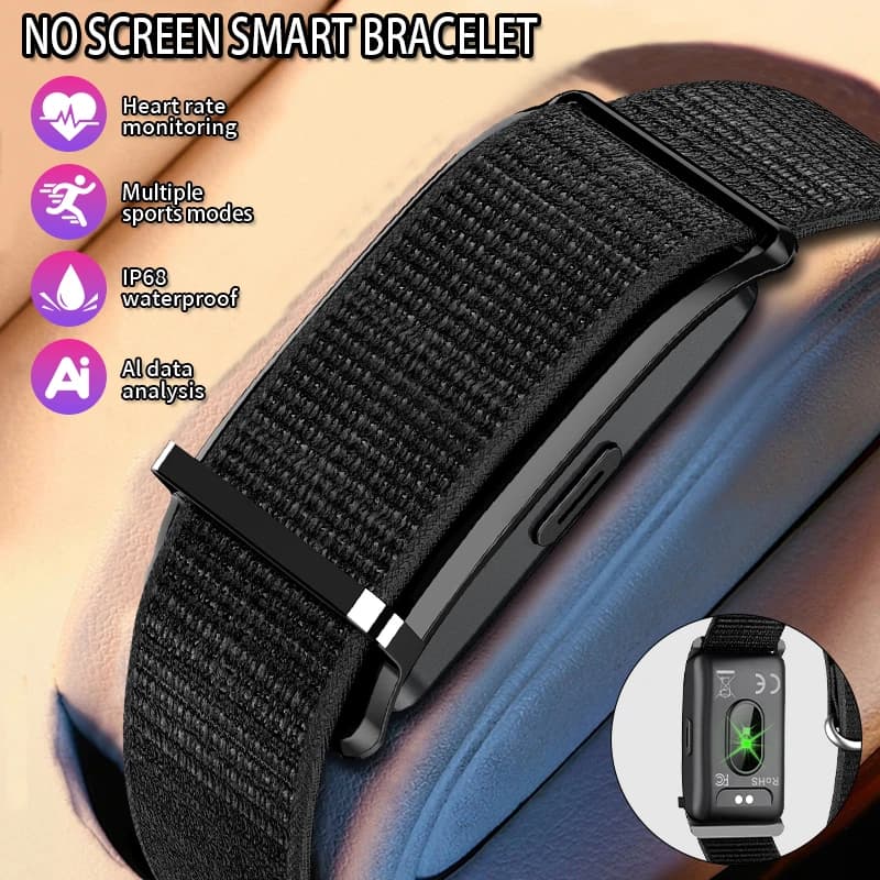 LIGE 2026 Nuovo Smartwatch Senza Schermo per Uomo, Sport e Attività all'Aperto, Monitoraggio Frequenza Cardiaca, Impermeabile IP68, Compatibile con Android e iOS