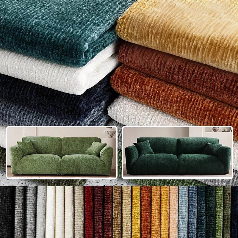 Solid Color Jacquard Woven Fabric for Sewing Curtains Sofacovers Sewing Pattern Striped Fabric Delicate texture on skin