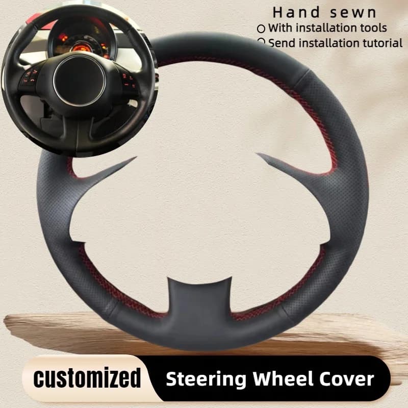 Volante dell'auto Treccia Copertura Cucito A Mano In Pelle Microfibra Per Fiat 500 2007-2015 500e 2014-2018 500C 2014-2017 Accessori Auto
