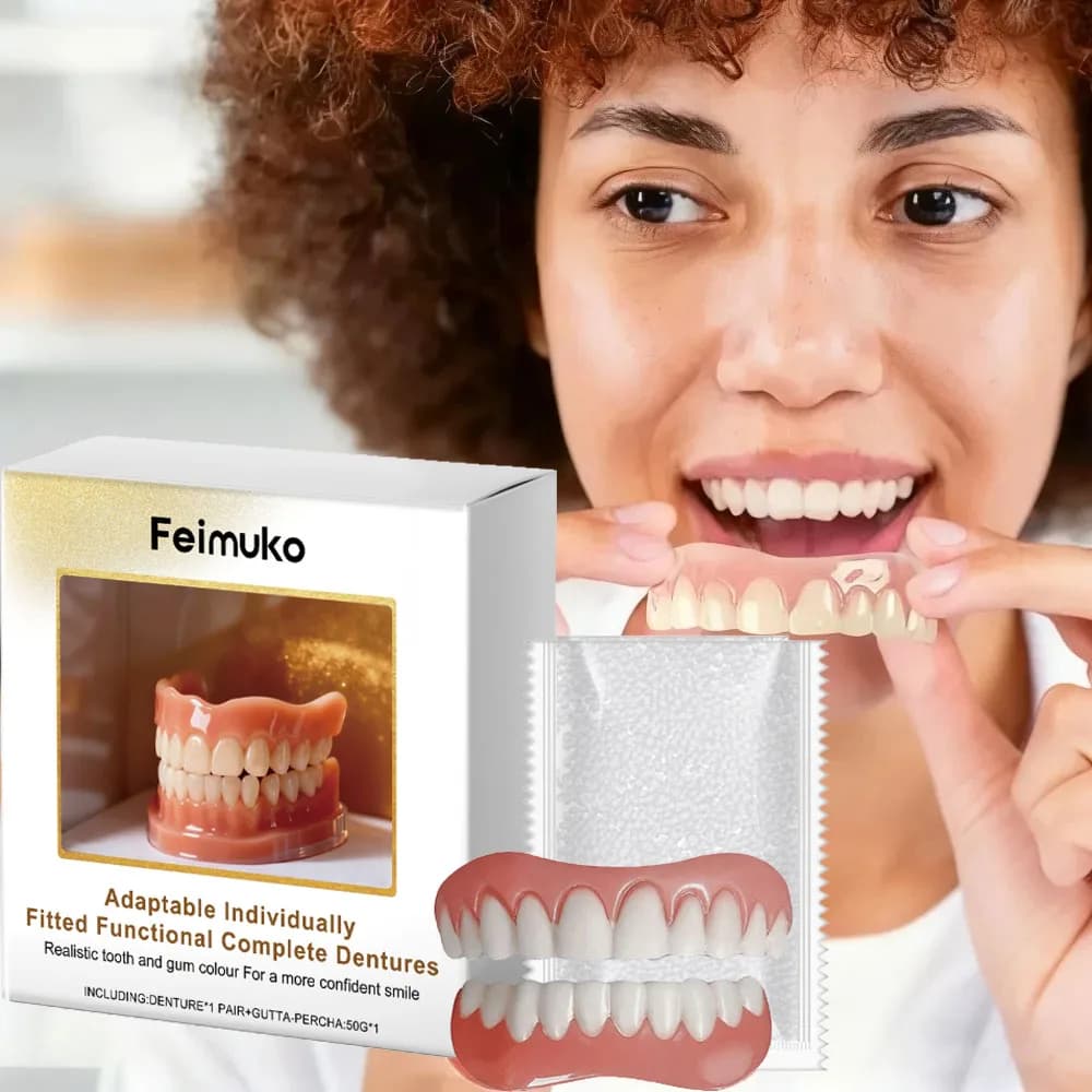 Nuovo Kit in Silicone per Protesi Dentarie - Set Morbido per Denti Superiori e Inferiori - Kit con Rivestimenti in Silicone Morbido - Facile da Usare