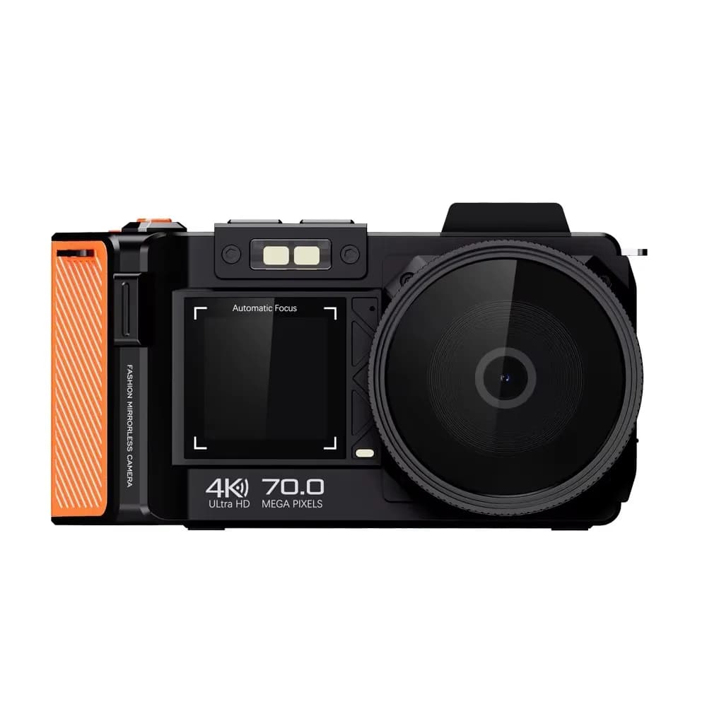 Compact 4K Digital Camera with WiFi,70MP Photo Vlogging Camera,Dual‑Screen,50X Zoom,Built‑in Flash,Rechargeable Travel Camera