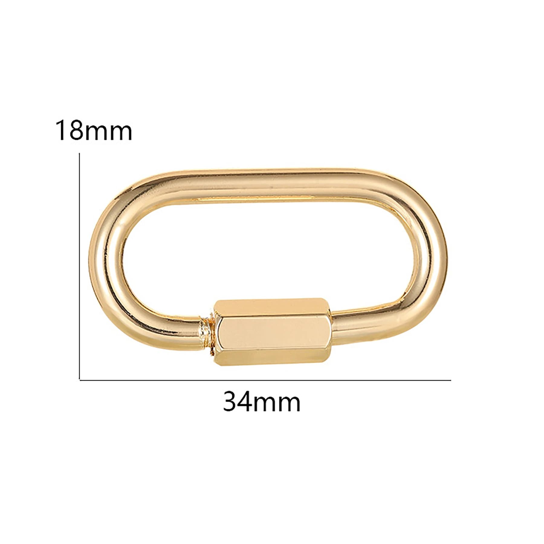 Estensore per Catena Borsa in Ottone Massiccio Oro Chiaro, Gancio a Vite Esagonale Ovale da 1,34 Pollici per Modifica Elegante della Borsa