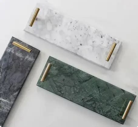 1pc vassoio rettangolare in marmo naturale nordico portaoggetti per il lavaggio del bagno portaspazzolino vassoi per tazze per bocca accessori per il bagno
