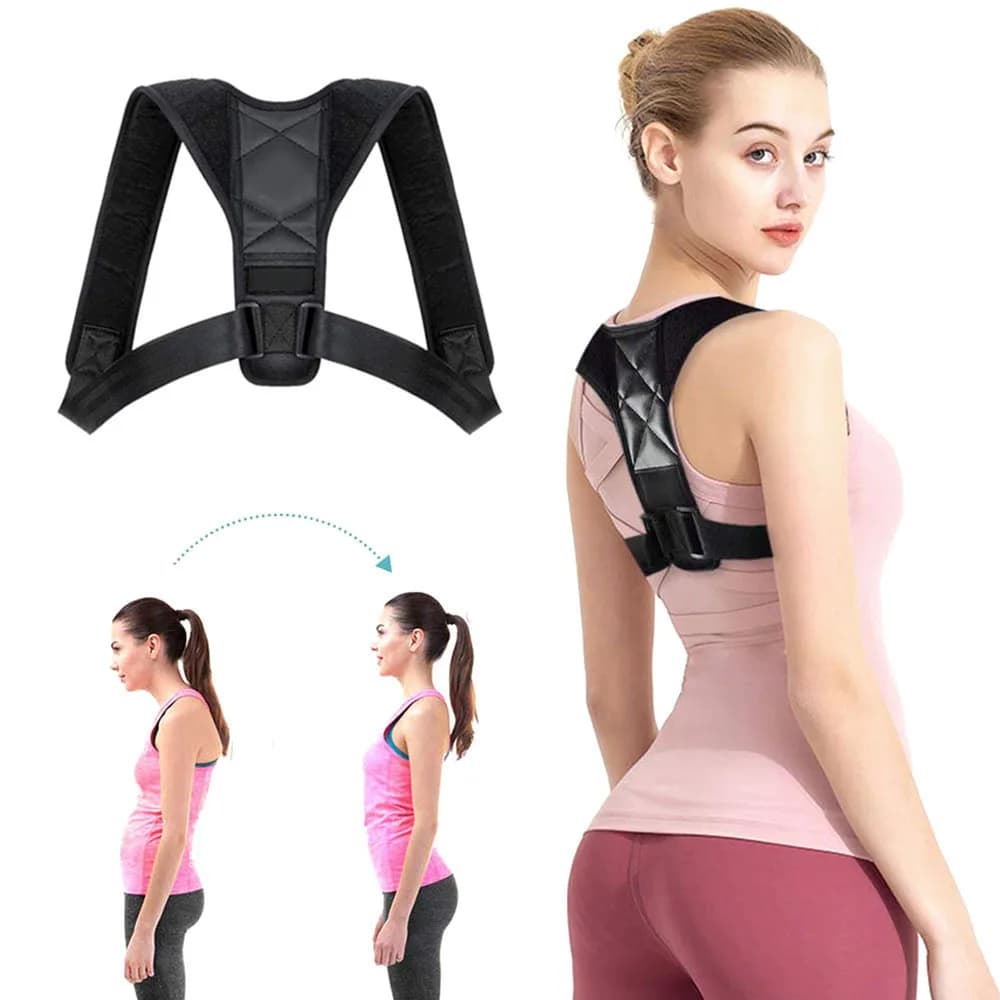 Supporto Lombare 1 Pezzo, Correttore di Postura per Seduta, Sollievo dalla Postura a Gruca, Design Traspirante Unisex, Modellatore Corpo Regolabile