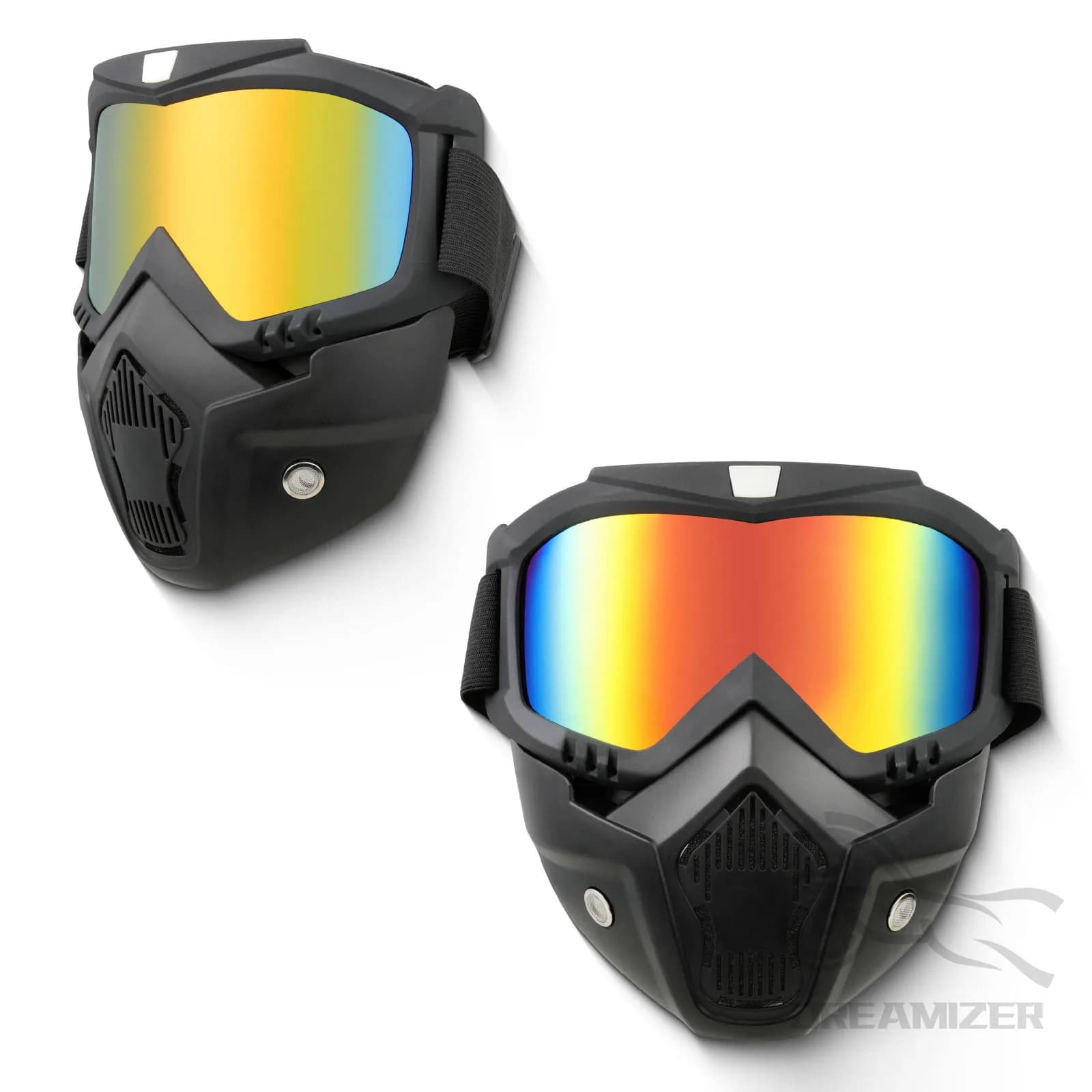 UV400 Motocross Sunglasses Windproof riding ski glasses with mouth mask UV protection Bike helmet mask