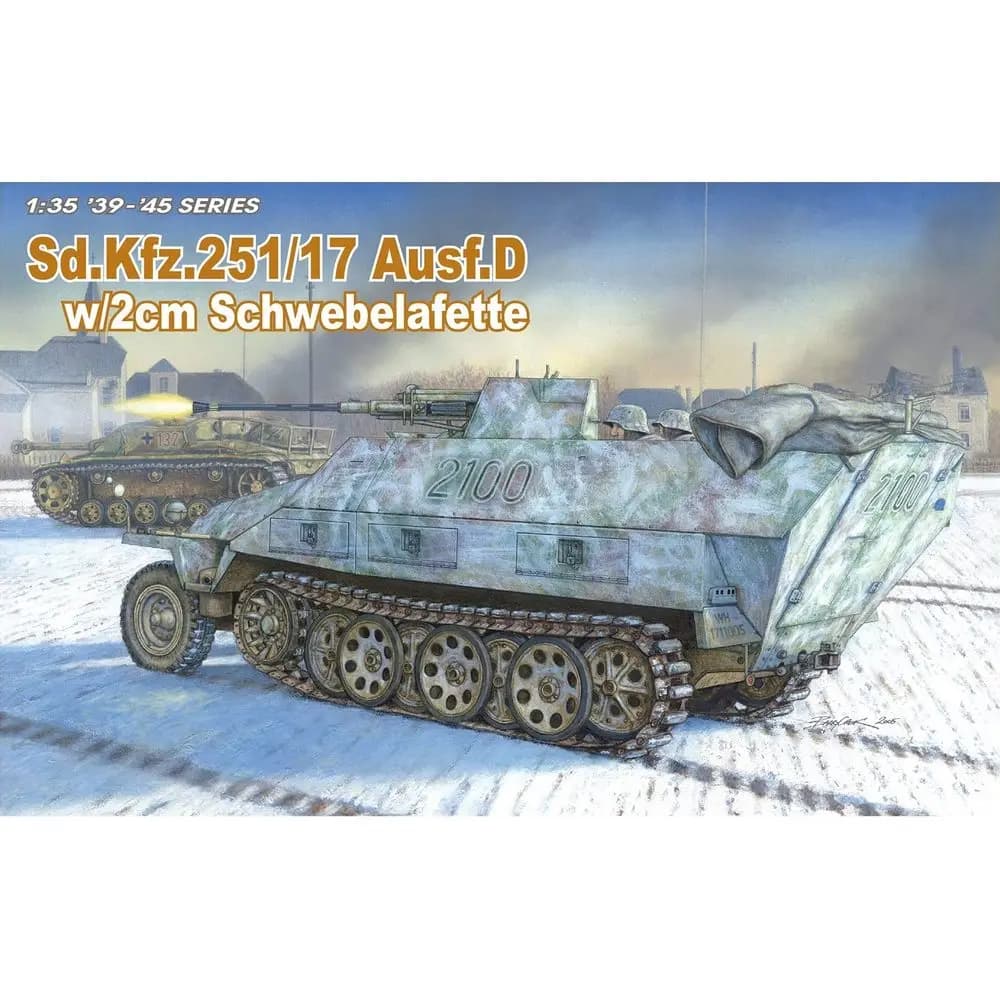 DRAGON 6292 1/35 Sd.Kfz.251/17 Ausf.D con Schwebelafette da 2 cm - Kit modello in scala