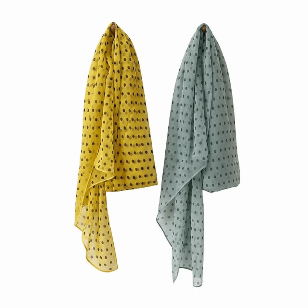 Elegant Versatile Polka Dot Scarf Breathable Mesh Long Female Headscarf Lightweight Sunscreen Shawl Summer