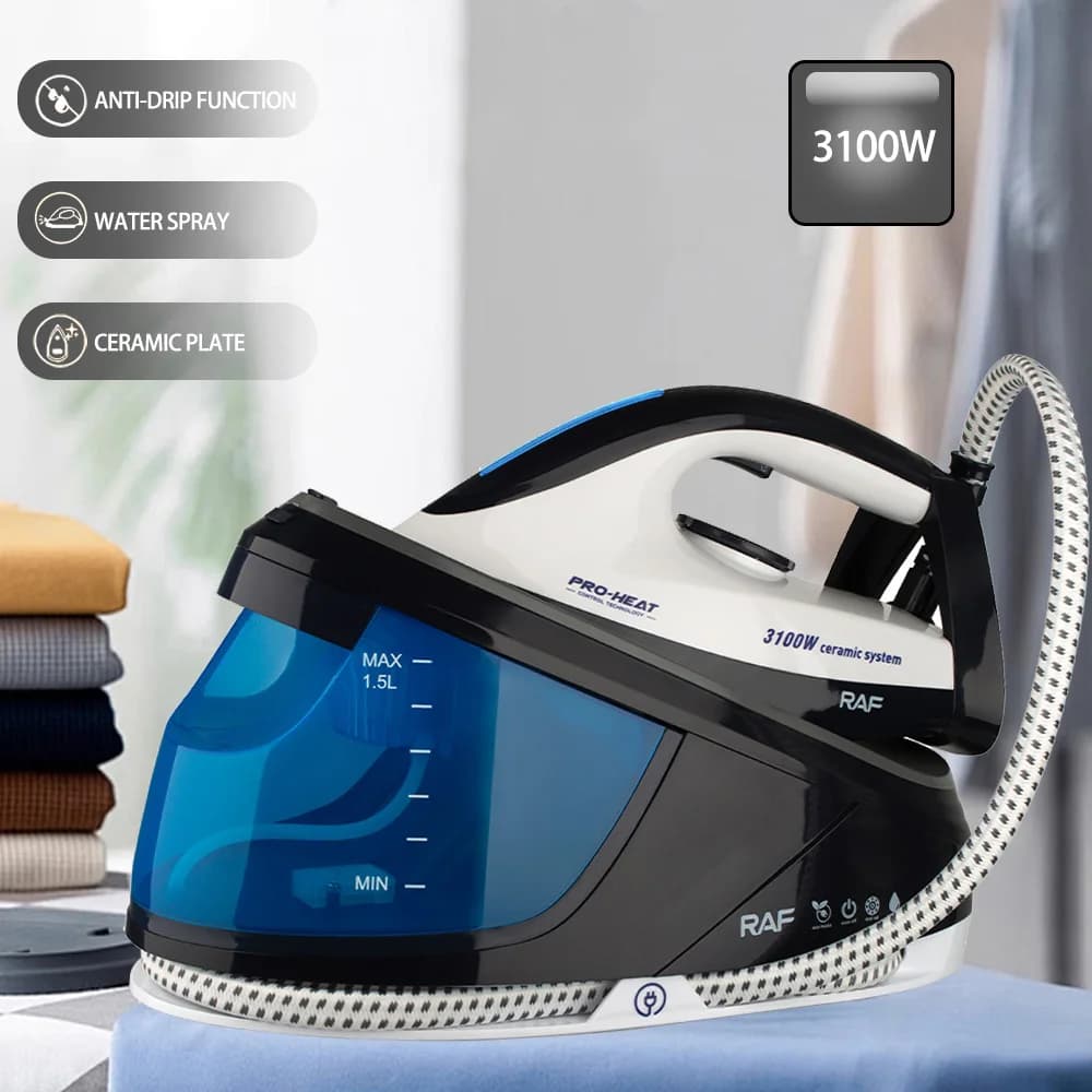 Ferro da stiro elettrico a vapore a pressione da 3100 W, tipo bottiglia sospesa, serbatoio da 1,5 litri, ferro da stiro ad alta potenza per indumenti domestici commerciali