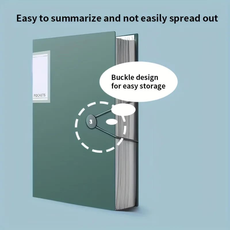 60-Pocket A4 File Folder, Suitable for A4 Size Documents and Papers, PP Material, High Transparency and Waterproof
