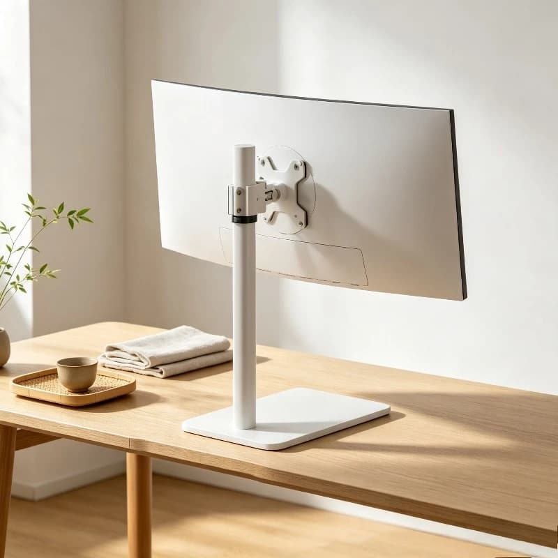 Heavy Duty Floor Monitor Stand, Height Adjustable Swivel Display Mount for 15-32" Screen, Ergonomic VESA Riser Holder.