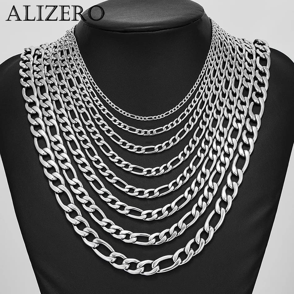 Collana in argento sterling 925 all'ingrosso 2/4/6/8/10/12MM Larghezza 40-75cm Catena Figaro Chiusura a moschettone Uomo Donna Gioielli di fidanzamento