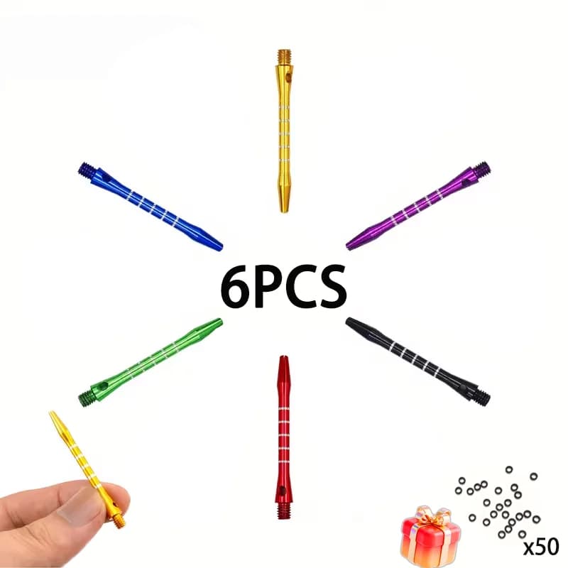 6 Aste per Freccette Colorate con 50 O-Ring, Ricambi per Freccette con Punta in Acciaio Morbido, Accessori con Filettatura Standard 2BA