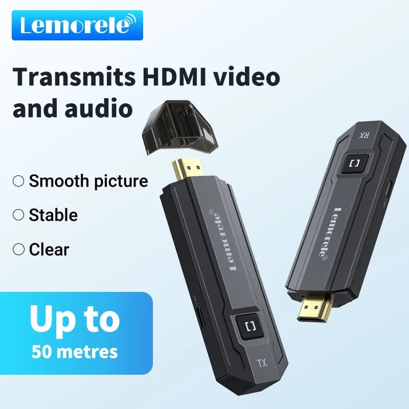 Lemorele Trasmettitore e ricevitore HDMI wireless 1080P Trasmettitore audio Bluetooth per riunioni per laptop TV Proiettore Monitor Telecamera