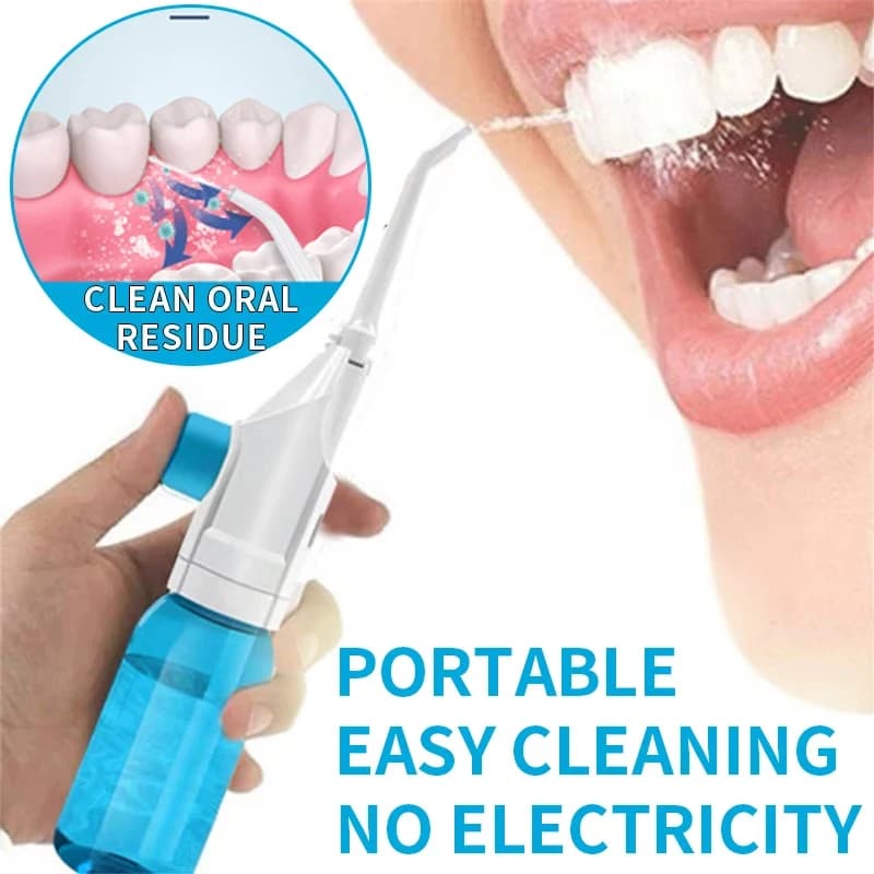 Irrigatore Dentale Portatile Manuale - Irrigatore Dentale Wireless Portatile - Irrigatore Dentale Senza Necessità di Ricarica - Regali di Compleanno