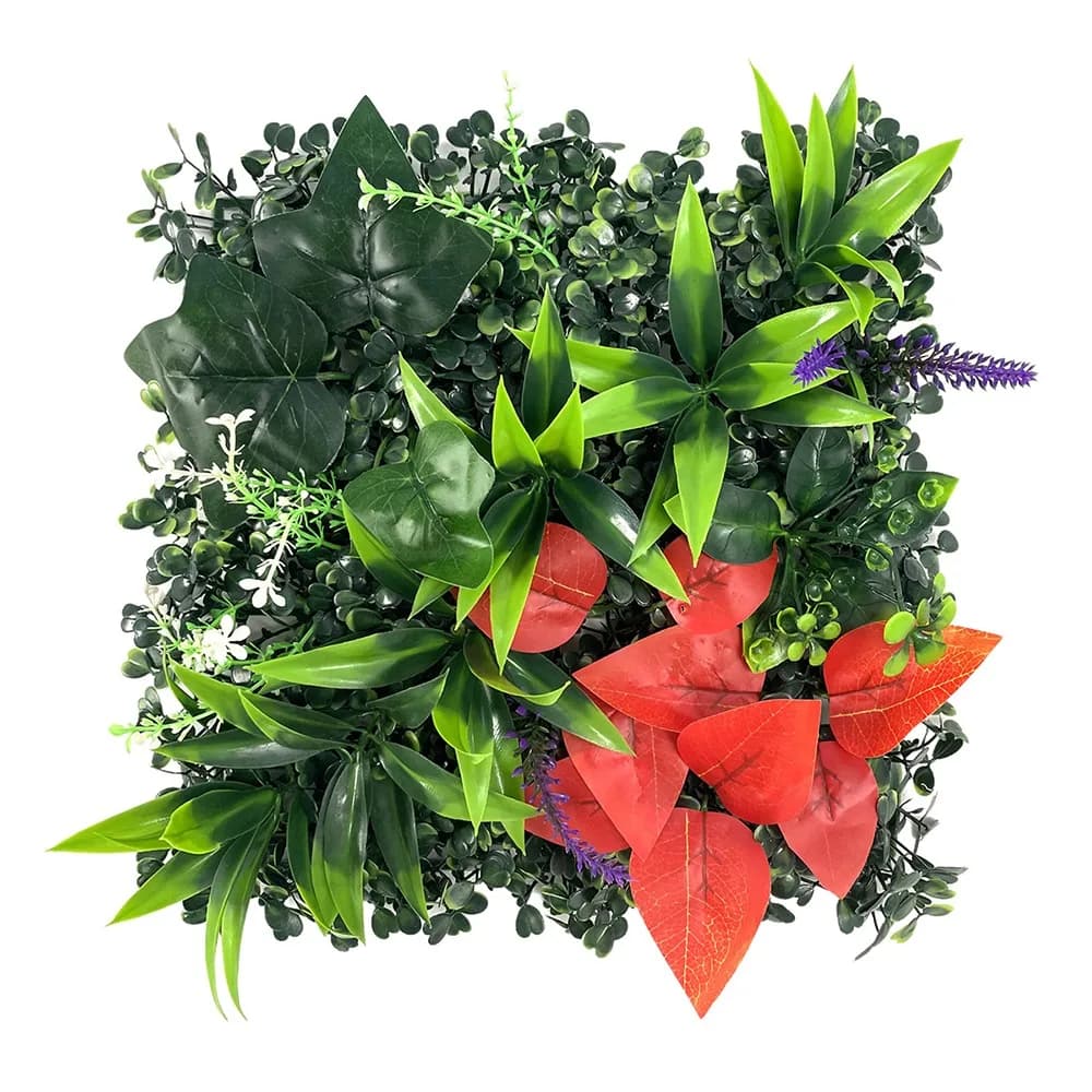 Fa-da-te Artificial Vegetal Wall Panel with UV Protection, Simulate Plant Sheets Sunflower and Acere, 25x25cm, Realistic