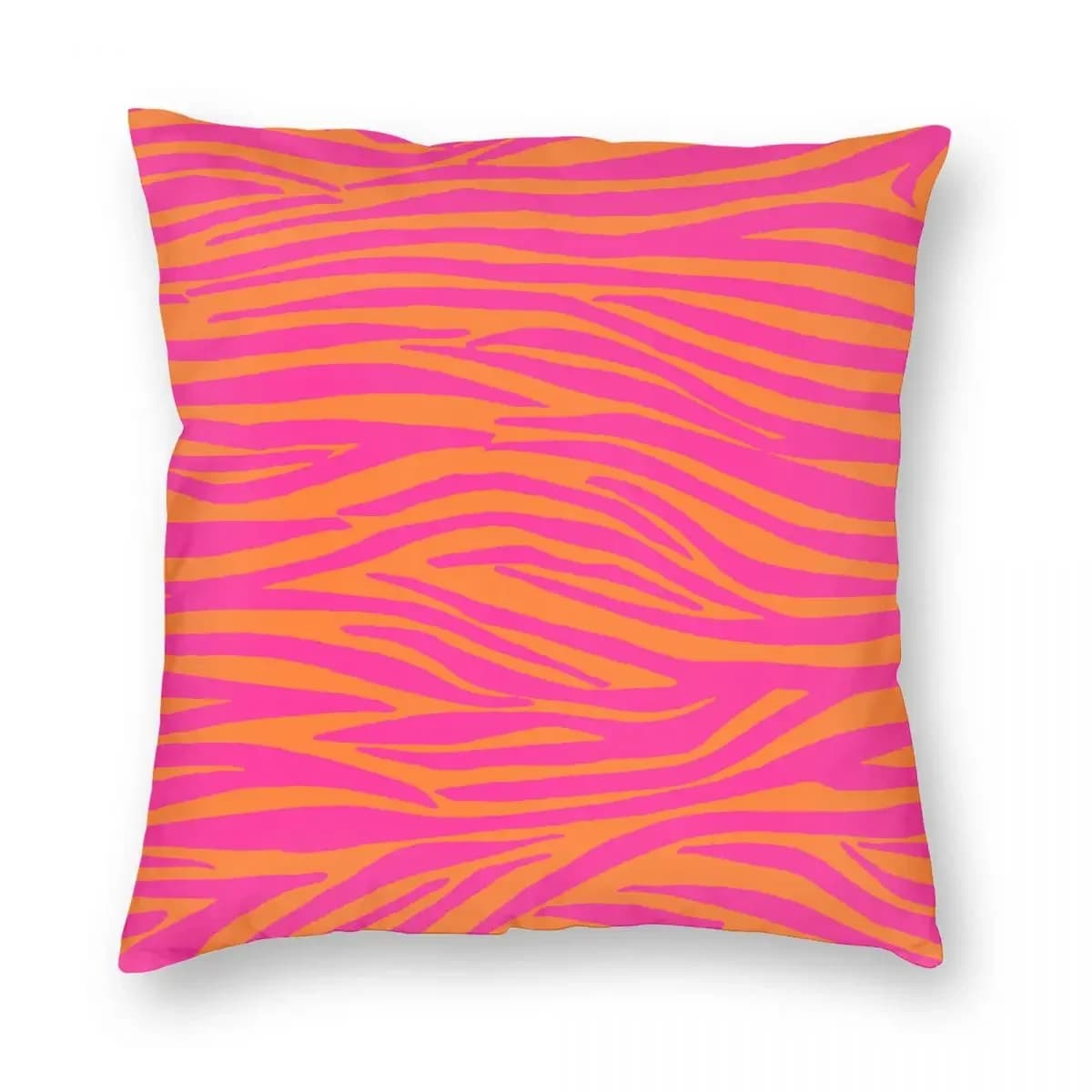 Federa a righe zebrate rosa e arancione stampa fodera per cuscino in poliestere decorazioni fodera per cuscino da tiro Home Square 45*45