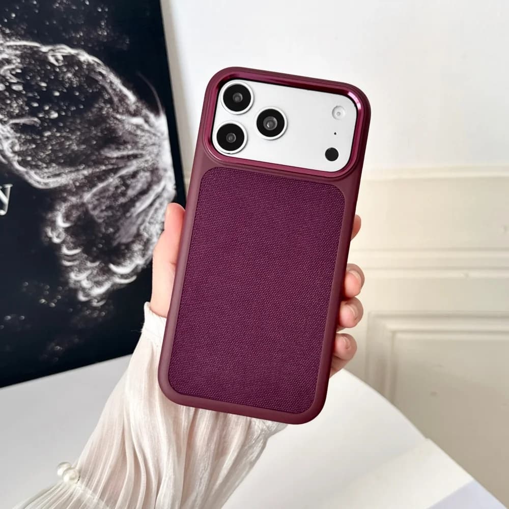 Original Color Technical Woven Fabric TPU Bumper Phone Case For iPhone 18 17 16 15 14 13 Pro Max For MagSafe Magnetic Cover