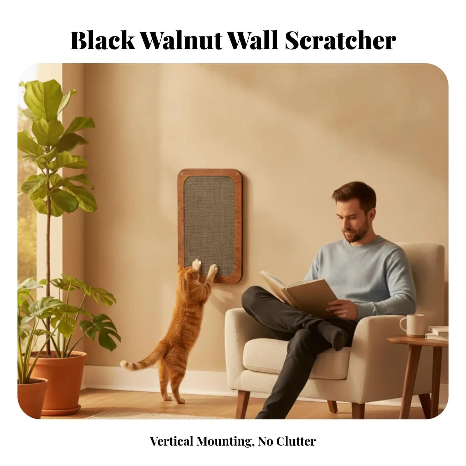 Indoor Cat Activity Frame with Sisal Scratcher for Climbing Scratching and Playtime