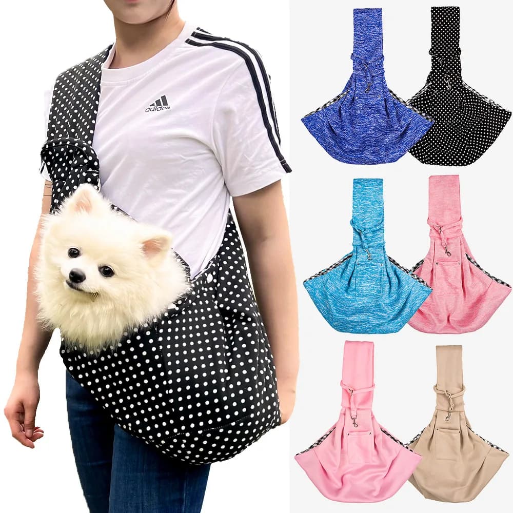 Pet Sling Carrier Bag Dog Cat Shoulder Tote Hands-Free Adjustable Strap Soft Padded Outdoor Travel Bag for Small Dogs Cats Puppy