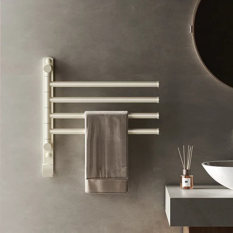 Brass Bathroom Towel Rack 180° Rotatable Towel Bar Scratch-Resistant Wall-Mounted Storage Shelf Durable Bath Towel Holder