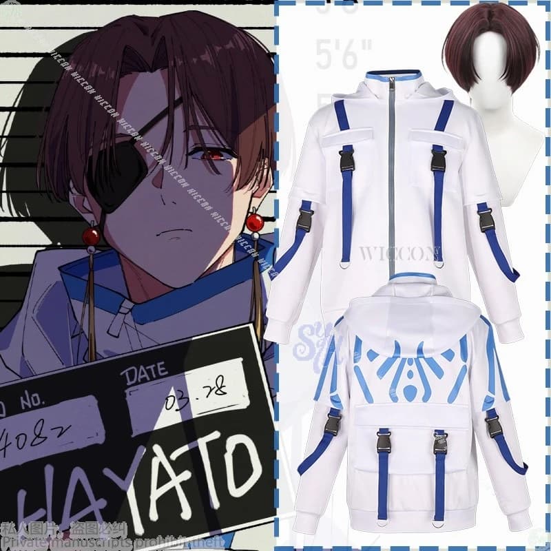 Anime Parabrezza Chiglia Shingo Cosplay Natori Takeru Kongo Shyu Kirishima Costume Felpa con cappuccio Blu Bianco Punk Y2k Moda Halloween