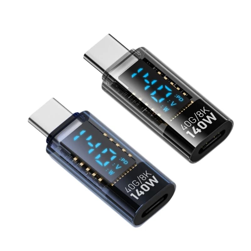 Adattatore USB C maschio a femmina con display digitale, ricarica rapida supporto per trasferimento dati per dispositivi