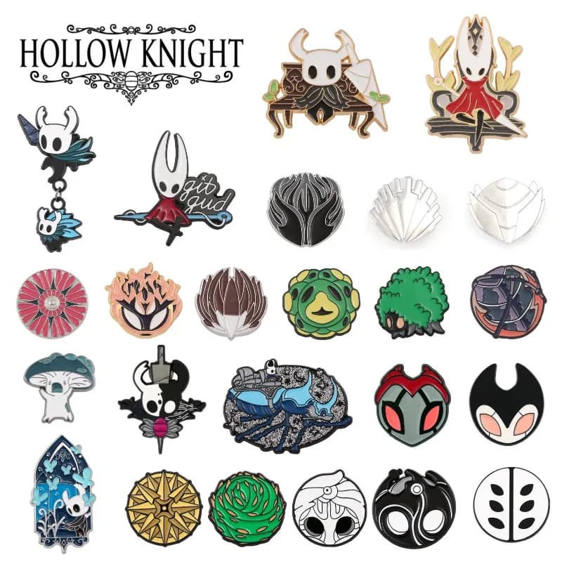 Hollow Knight Alloy Drip Oil Enamel Brooch Badges Decorative Lapel Pins for Backpack Clothing Game Themed Collection Gift