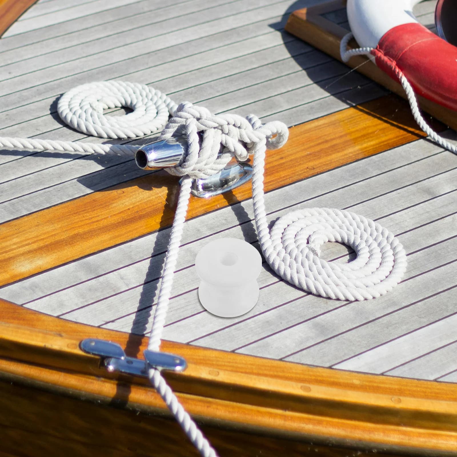 Nylon Boat Anchor Roller Replacement Wheel White Heavy Duty Marine Shock Resistant Pulley for Yacht Kayak Trailer Caster