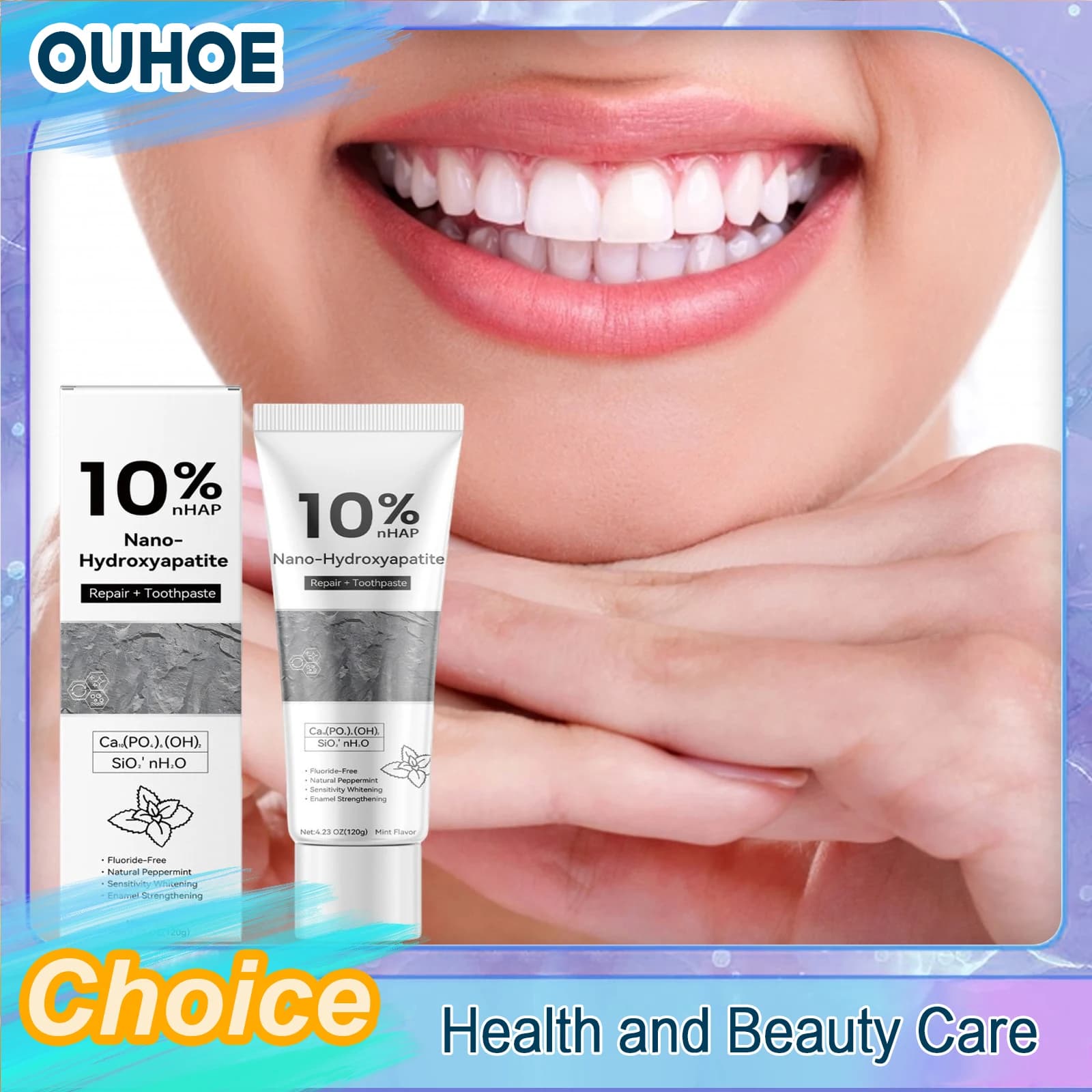 Nano Idroxyapatite Toothpaste White tooth cleaning Removing stains Strengthening enamel repair Oral hygiene Sensitive teeth care
