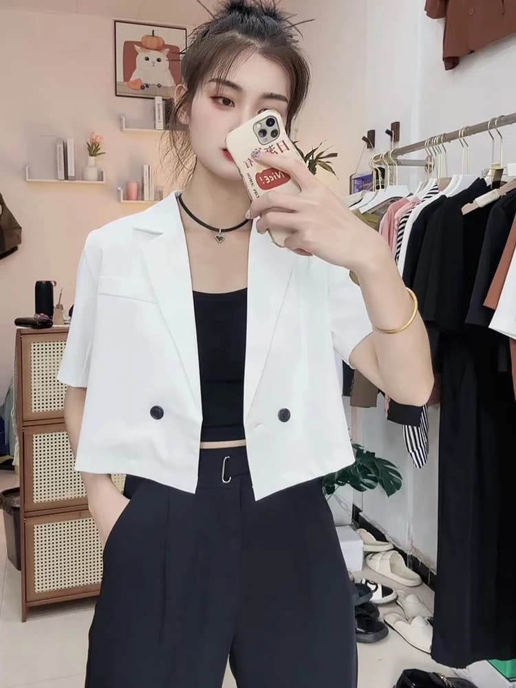 Casual Short Women's Suit Jacket plus Size Versatile Summer 2025 New Style Elegant Design Sensation Fashionable Outerwear