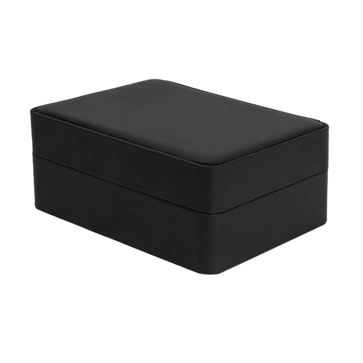 6 Compartment Portable Cufflink and Tie Clip Storage Box Black PU Foam Compact Organizer for Men Gifts Travel Home Office