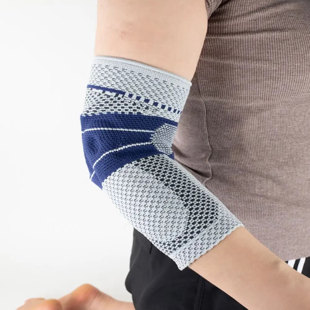 Protezioni per Gomiti Sportive Antiurto, Traspiranti e Regolabili, con Guarnizione in Silicone, Manica Compressiva Protettiva per Gomiti