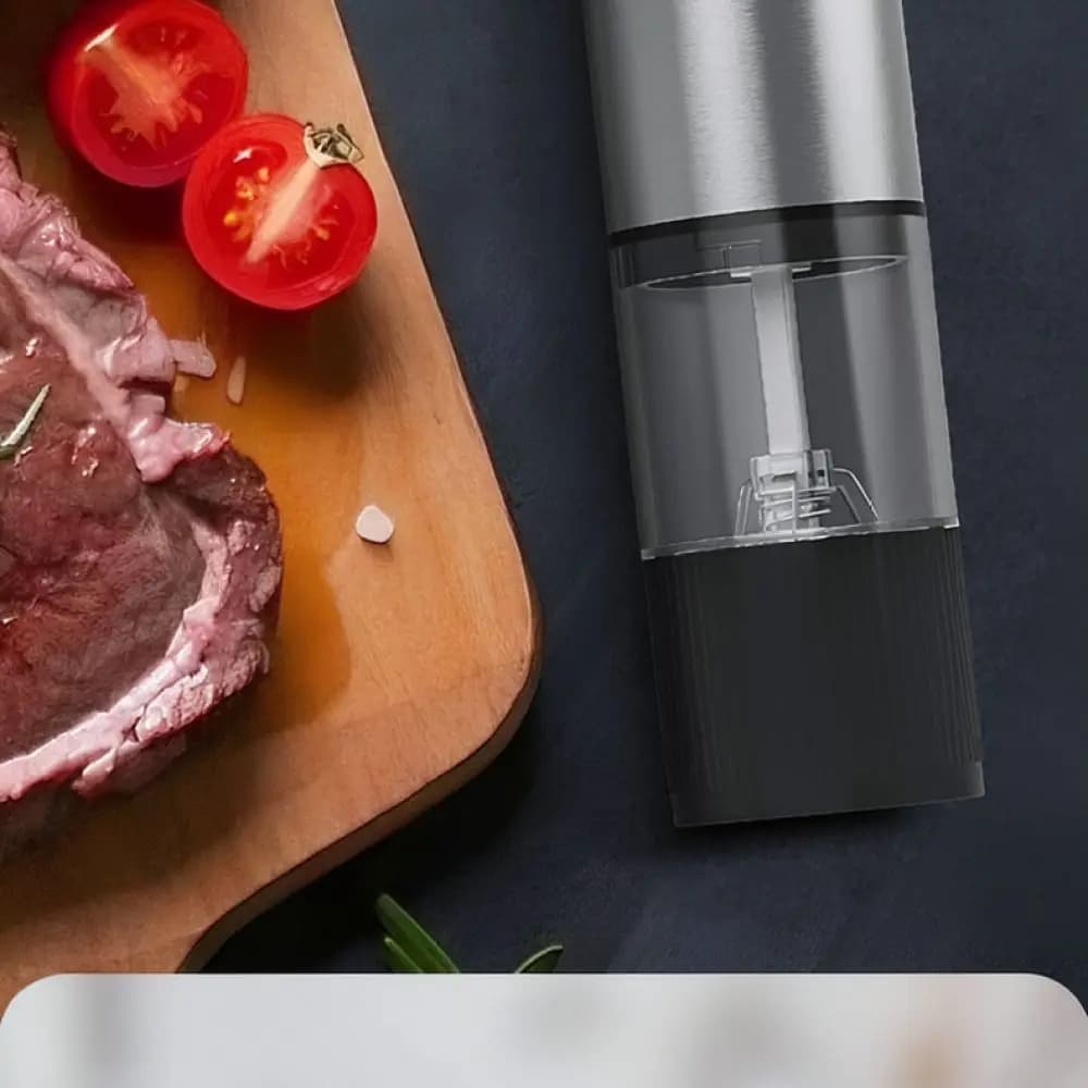 Automatic Spice Mill Electric Pepper Grinder Stainless Steel Salt Crusher Kitchen Gadget Adjustable Seasoning Device