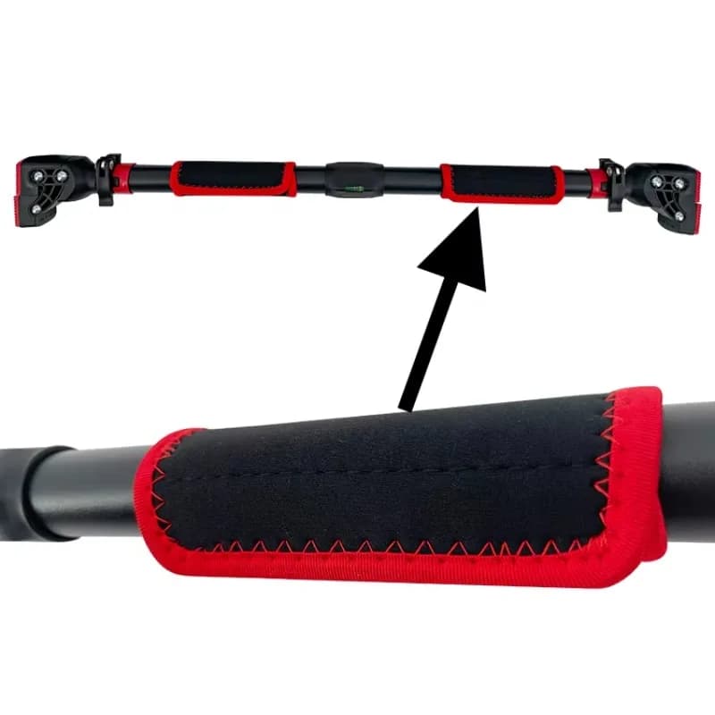 Gym bar for door with highly adjustable horizontal non-slip bar